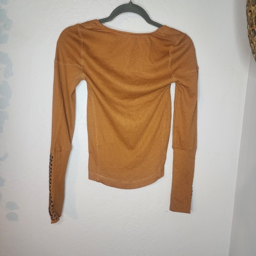 NWOT Free People Amber Little Unruly Waffle Knit Long Sleeve Size XS - Picture 8 of 9